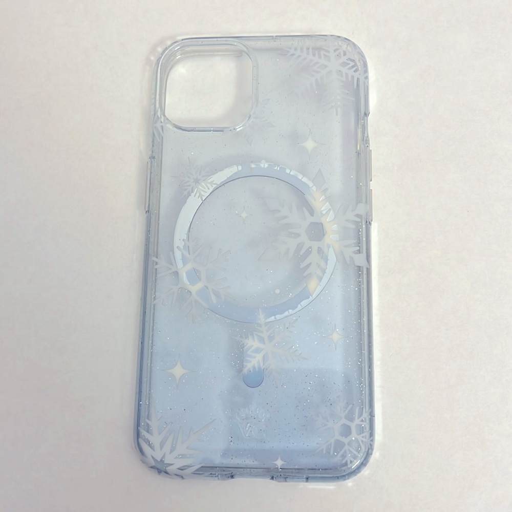 Like New Velvet Caviar iPhone 13 Case Snow Angel Glitter Mag safe